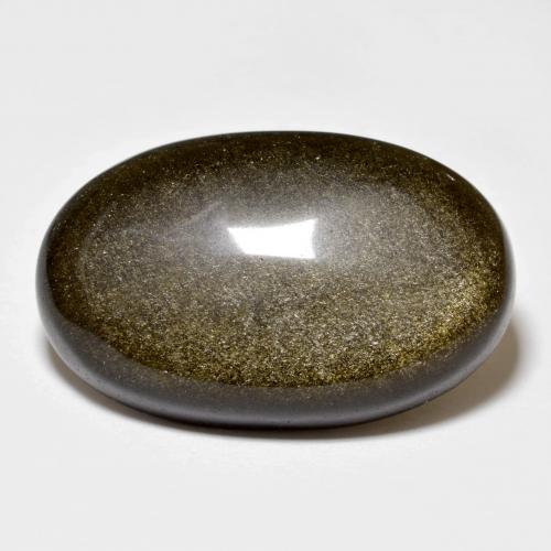 Obsidiana preto natural 15,53ct, corte oval, opaco