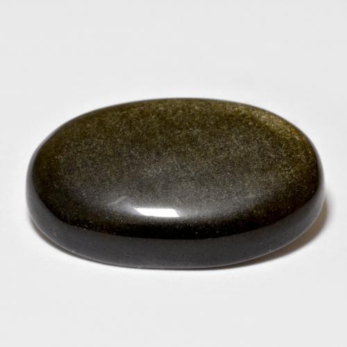 Obsidiana preto natural 15,53ct, corte oval, opaco