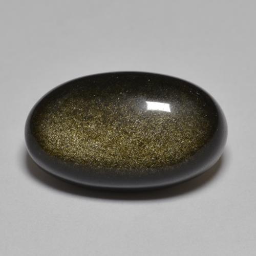 Obsidiana preto natural 10,48ct, corte oval, opaco