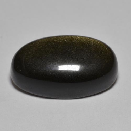 Obsidiana preto natural 10,48ct, corte oval, opaco