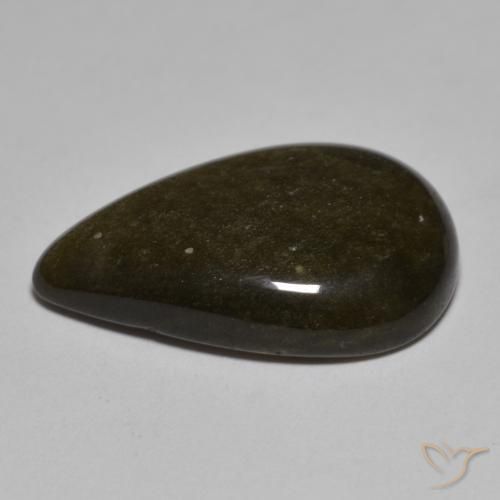 Obsidiana Preto com brilho dourado Natural 10.44ct, Formato de pêra, Opaco