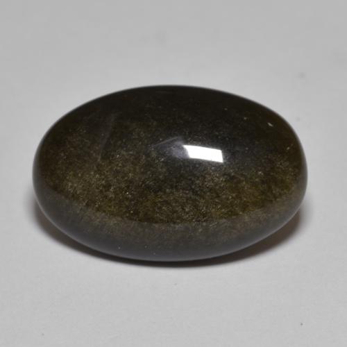 Obsidiana preto natural 8,61ct, corte oval, opaco