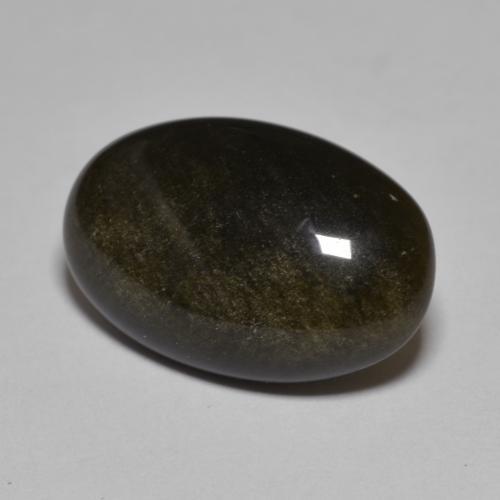 Obsidiana preto natural 8,61ct, corte oval, opaco