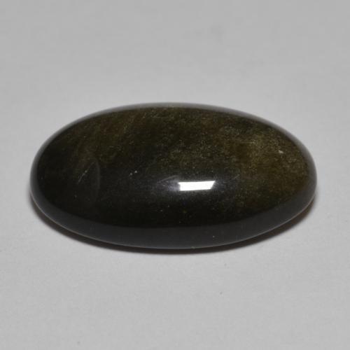 Obsidiana preto natural 8,61ct, corte oval, opaco