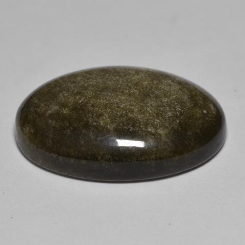 Obsidiana preto natural 12,75ct, corte oval, opaco