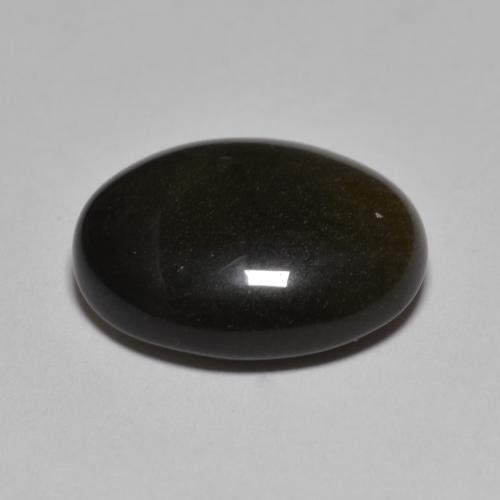 Obsidiana preto natural 10,15ct, corte oval, opaco