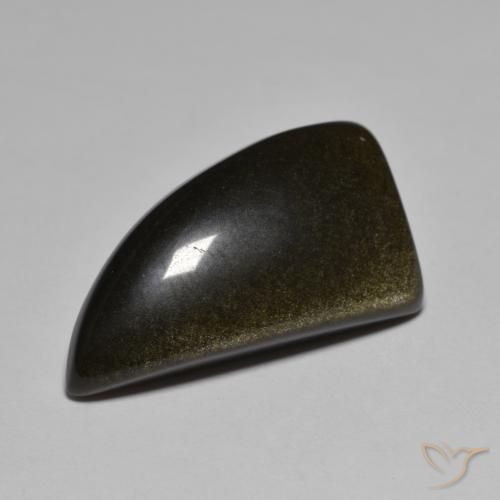 Obsidiana Preto com brilho dourado Natural 15.13ct, Chique, Opaco
