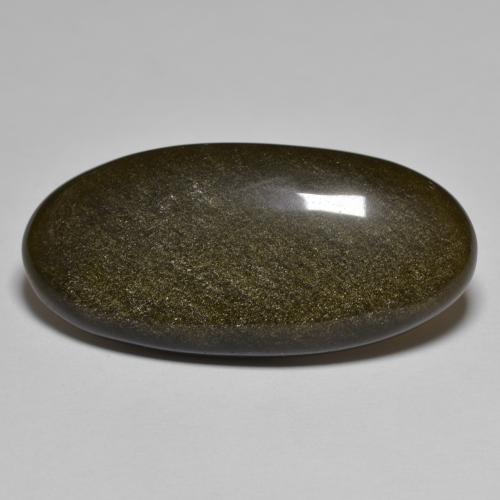 Obsidiana preto natural 17,99ct, corte oval, opaco