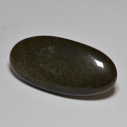 Obsidiana preto natural 17,99ct, corte oval, opaco