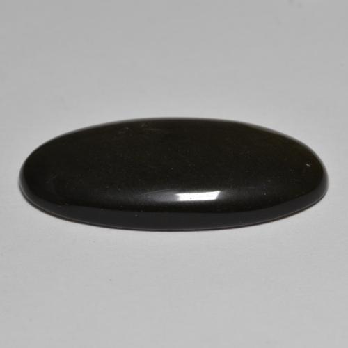 Obsidiana preto natural 17,99ct, corte oval, opaco
