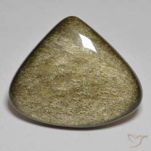12.98ct Natural Marrom Escuro Claro Obsidiana, Trilhão, Opaco