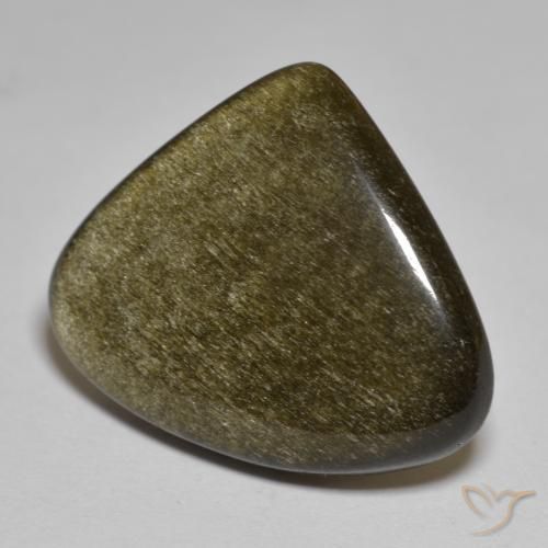 Obsidiana Marrom Escuro Claro Natural 12.98ct, Trilhão, Opaco