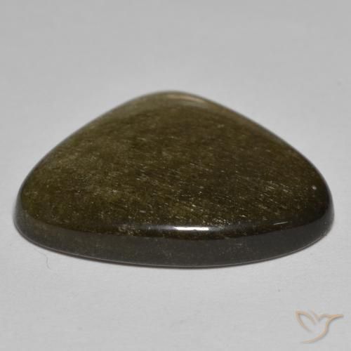 Obsidiana Marrom Escuro Claro Natural 12.98ct, Trilhão, Opaco