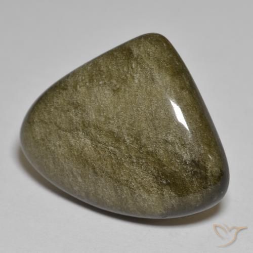 17.87ct Natural Preto com brilho dourado Obsidiana, Trilhão, Opaco