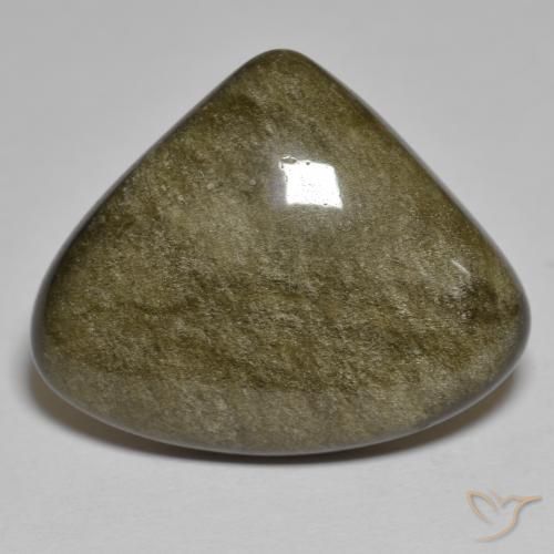 Obsidiana Preto com brilho dourado Natural 17.87ct, Trilhão, Opaco