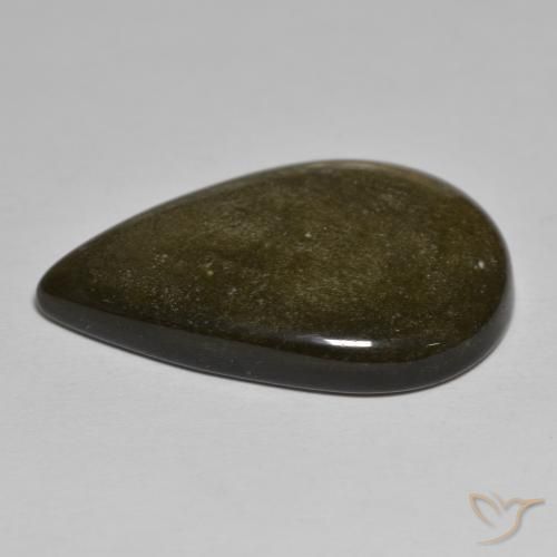 Obsidiana Marrom Escuro Claro Natural 17.94ct, Formato de pêra, Opaco
