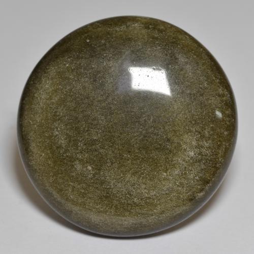 Obsidiana Preto com brilho dourado Natural 40.64ct, Corte Redondo, Opaco