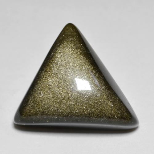 Obsidiana preto natural 10,77ct, trillion, opaco