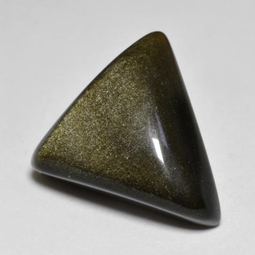 Obsidiana preto natural 10,77ct, trillion, opaco