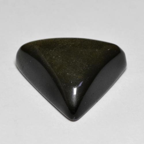 Obsidiana preto natural 10,77ct, trillion, opaco