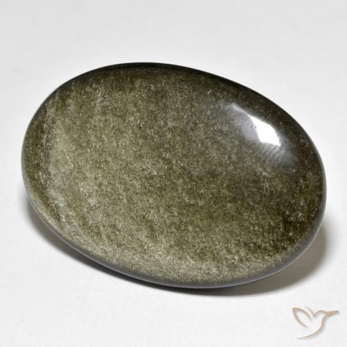 33.38ct Natural Preto amarronzado Obsidiana, oval, Opaco