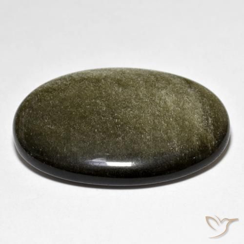 Obsidiana Preto amarronzado Natural 33.38ct, oval, Opaco