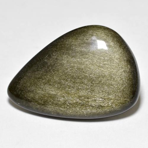 Obsidiana dourado natural 26,27ct, formato de pêra, opaco