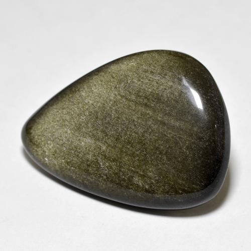 Obsidiana dourado natural 26,27ct, formato de pêra, opaco