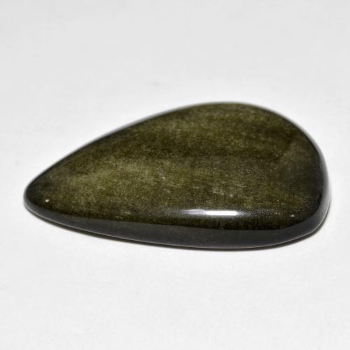 Obsidiana dourado natural 26,27ct, formato de pêra, opaco