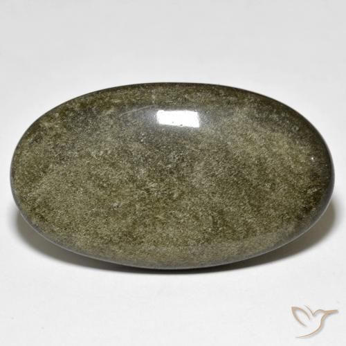 31.40ct Natural Preto com brilho dourado Obsidiana, oval, Opaco
