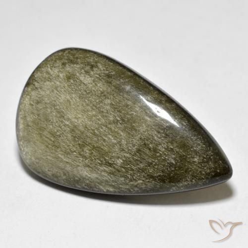 25.12ct Natural Preto amarronzado Obsidiana, Formato de pêra, Opaco