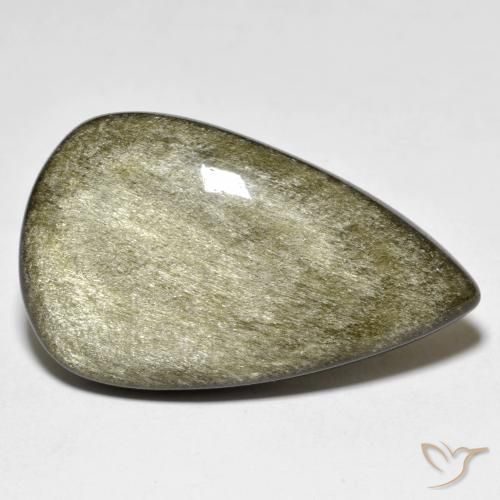 Obsidiana Preto amarronzado Natural 25.12ct, Formato de pêra, Opaco