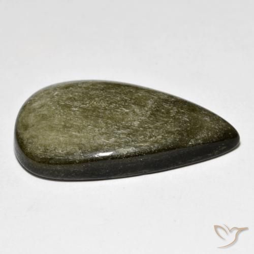 Obsidiana Preto amarronzado Natural 25.12ct, Formato de pêra, Opaco