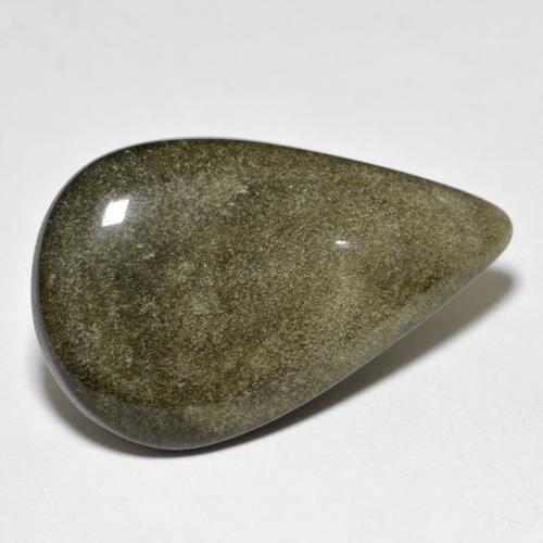 Obsidiana dourado natural 18,36ct, formato de pêra, opaco