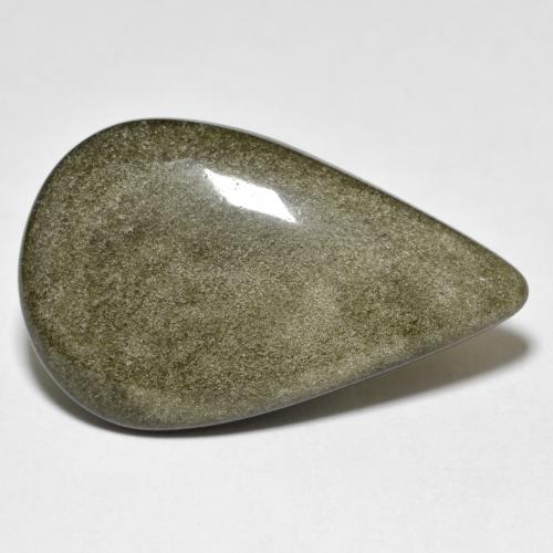 Obsidiana dourado natural 18,36ct, formato de pêra, opaco