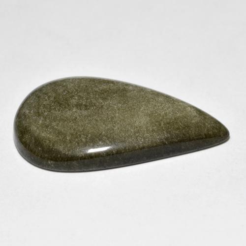 Obsidiana dourado natural 18,36ct, formato de pêra, opaco