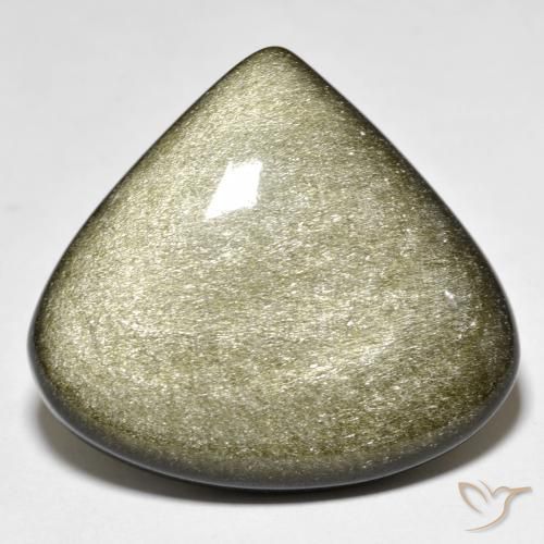 38.72ct Natural Preto amarronzado Obsidiana, Formato de pêra, Opaco