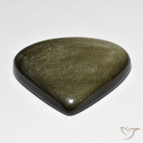 Obsidiana Preto amarronzado Natural 38.72ct, Formato de pêra, Opaco