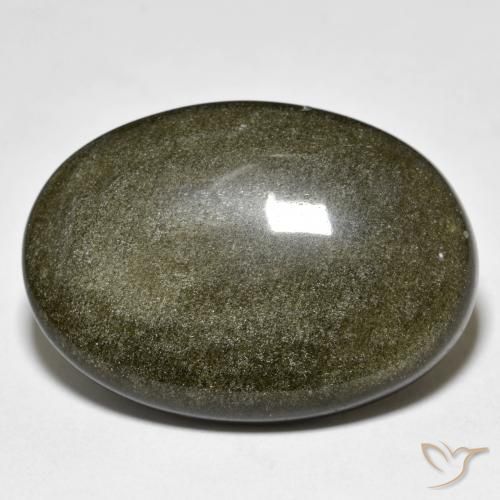 23.91ct Natural Preto com brilho dourado Obsidiana, oval, Opaco