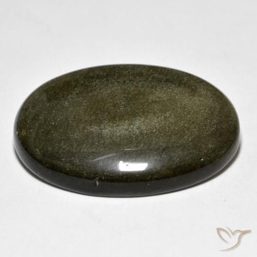 Obsidiana Preto com brilho dourado Natural 23.91ct, oval, Opaco
