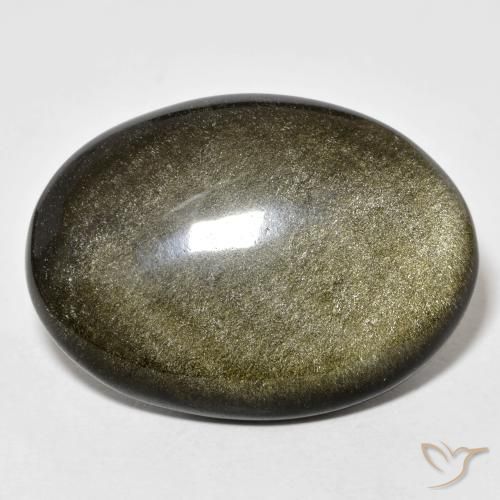 Obsidiana dourado natural 28,60ct, corte oval, opaco