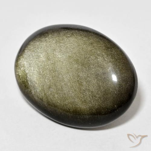 Obsidiana dourado natural 28,60ct, corte oval, opaco