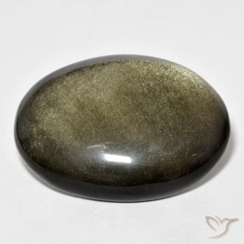 Obsidiana dourado natural 28,60ct, corte oval, opaco