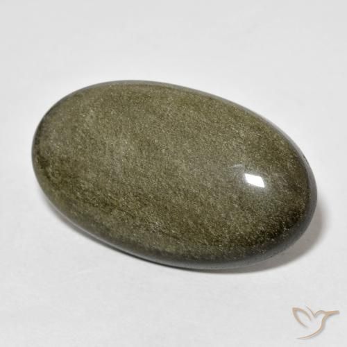 18.46ct Natural Preto com brilho dourado Obsidiana, oval, Opaco