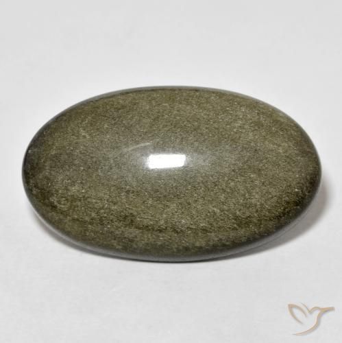 Obsidiana Preto com brilho dourado Natural 18.46ct, oval, Opaco