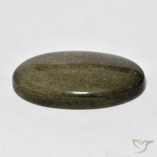 Obsidiana Preto com brilho dourado Natural 18.46ct, oval, Opaco