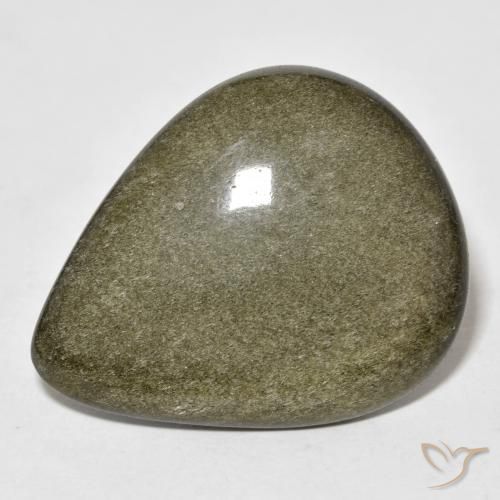 Obsidiana Preto com brilho dourado Natural 22.83ct, Formato de pêra, Opaco