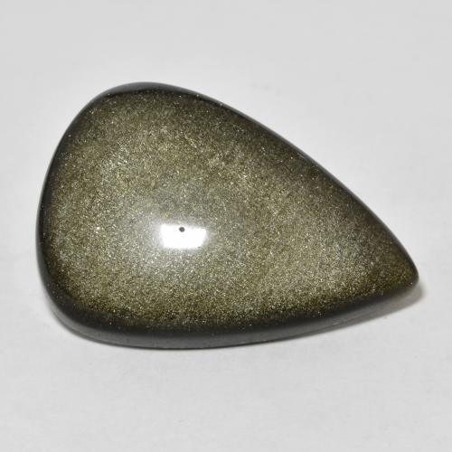 Obsidiana dourado natural 20,56ct, formato de pêra, opaco