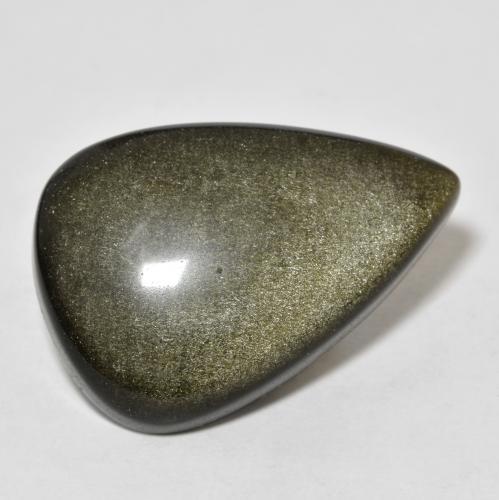 Obsidiana dourado natural 20,56ct, formato de pêra, opaco