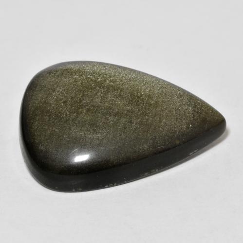 Obsidiana dourado natural 20,56ct, formato de pêra, opaco